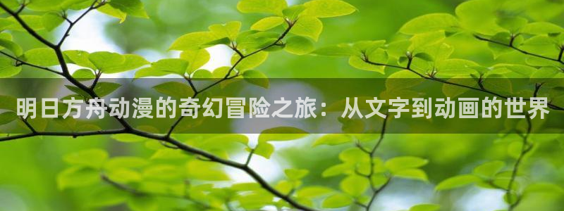 age动漫官网樱花动漫：明日方舟动漫的奇幻冒险之旅：从文字到动画的世界
